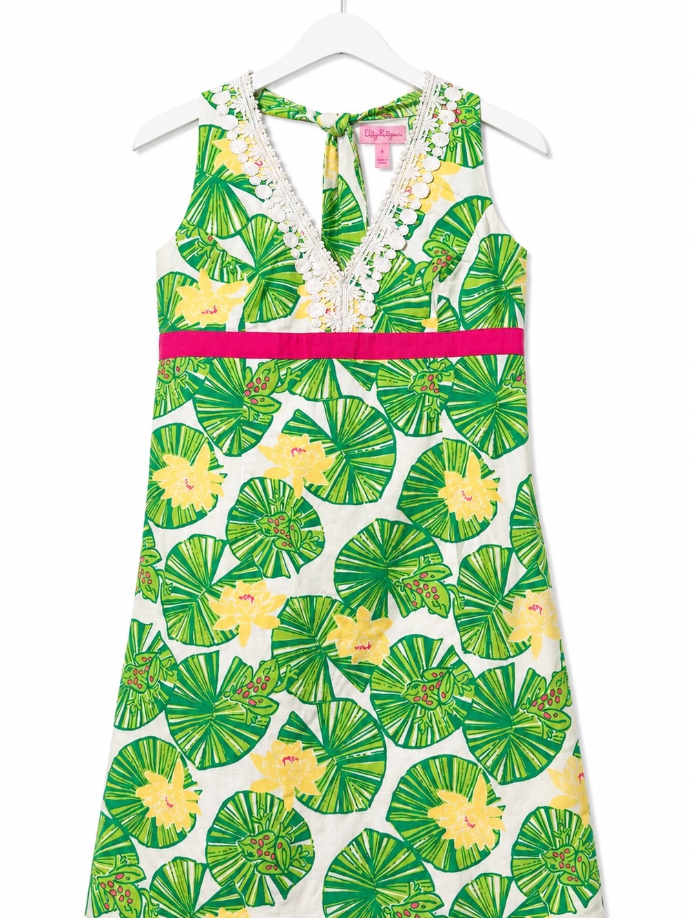 Lilly Pulitzer Frog & Lily Pad Halter Shift Dress Size 4 NWOT